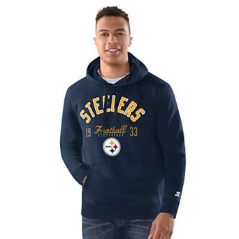 Men's Starter Navy Pittsburgh Steelers Pullover Hoodie