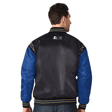 Men's Starter Black Buffalo Sabres 2024 NHL Global Series Full-Snap Varsity Jacket