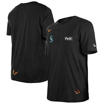 Men's New Era x Felt Black Seattle Mariners T-Shirt