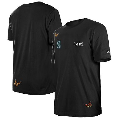 Men's New Era x Felt Black Seattle Mariners T-Shirt