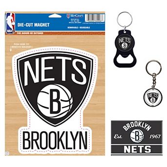WinCraft Brooklyn Nets 4-Pack Key Rings and Magnets Set