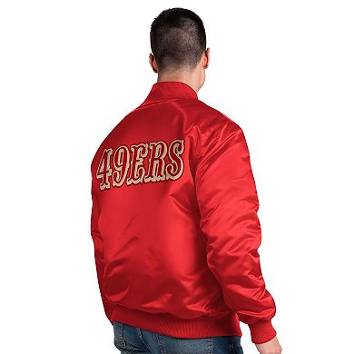 Men's Starter Scarlet San Francisco 49ers Exclusive Satin Full-Snap Varsity Jacket