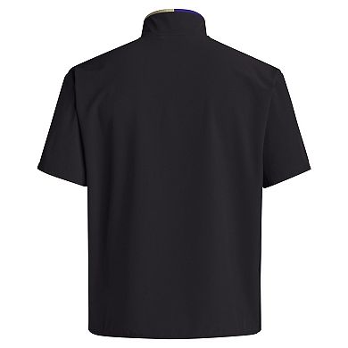 Men's adidas Black Washington Huskies 2024 Coaches Sideline Half-Zip Short Sleeve Jacket