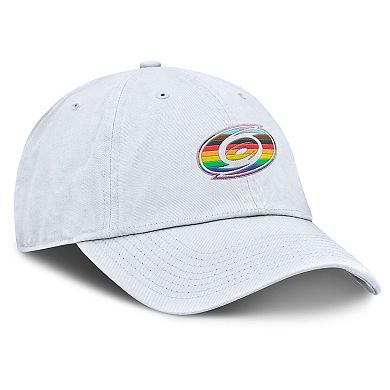 Men's Fanatics White Carolina Hurricanes PRIDE Adjustable Hat