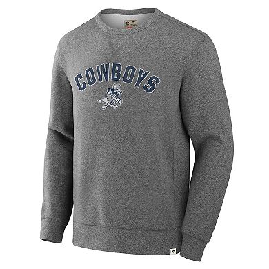 Men's Fanatics Heather Gray Dallas Cowboys Loop Terry Pullover Sweatshirt