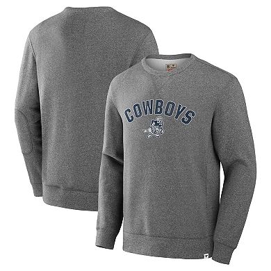 Men's Fanatics Heather Gray Dallas Cowboys Loop Terry Pullover Sweatshirt