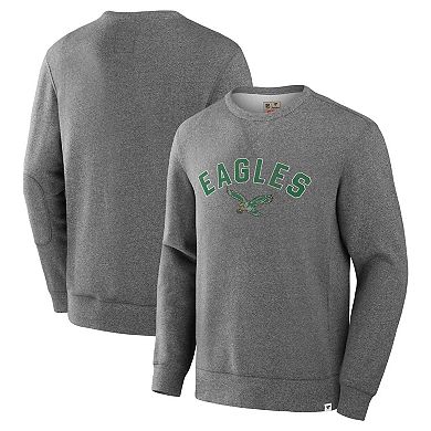 Men's Fanatics Heather Gray Philadelphia Eagles Loop Terry Pullover Sweatshirt
