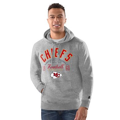 Men's Starter Heather Gray Kansas City Chiefs Pullover Hoodie