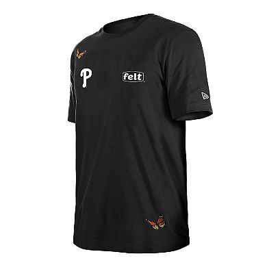 Men's New Era x Felt Black Philadelphia Phillies T-Shirt