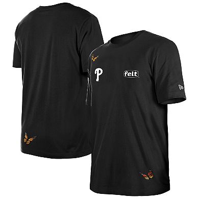 Men's New Era x Felt Black Philadelphia Phillies T-Shirt
