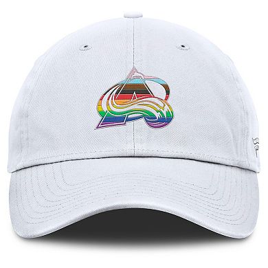 Men's Fanatics White Colorado Avalanche PRIDE Adjustable Hat