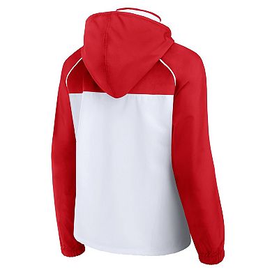 Women's Fanatics White Wisconsin Badgers Full-Zip Anorak Hoodie Jacket