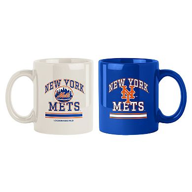 New York Mets 2-Pack 15oz. Checkered Wordmark Mug Set