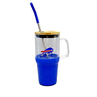 The Memory Company Buffalo Bills 40oz. Glass Tumbler with Silicone Snack Tray