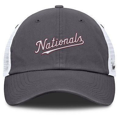 Men's Nike Gray Washington Nationals Wordmark Club Adjustable Trucker Hat