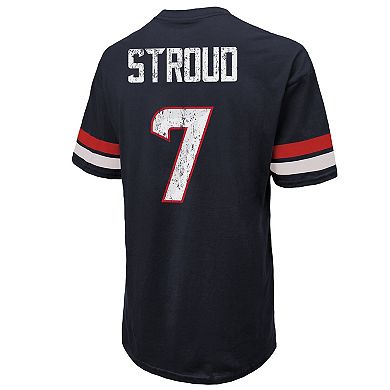 Men's Majestic Threads C.J. Stroud Navy Houston Texans Oversized Name & Number T-Shirt