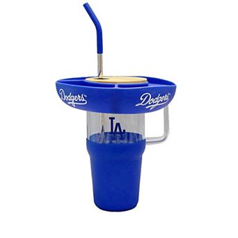 The Memory Company Los Angeles Dodgers 40oz. Glass Tumbler with Silicone Snack Tray