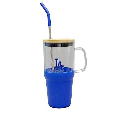 The Memory Company Los Angeles Dodgers 40oz. Glass Tumbler with Silicone Snack Tray