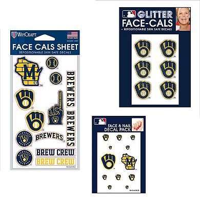 WinCraft Milwaukee Brewers 4" x 7" Waterless Tattoos Set