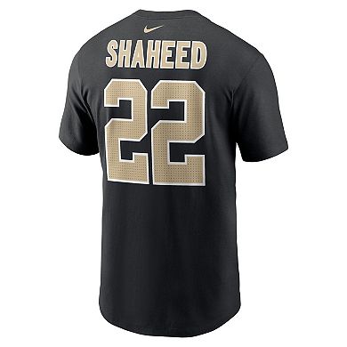 Men's Nike Rashid Shaheed Black New Orleans Saints Name & Number T-Shirt