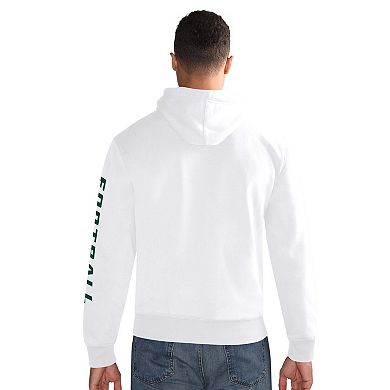 Men's Starter White New York Jets Vintage Pullover Hoodie