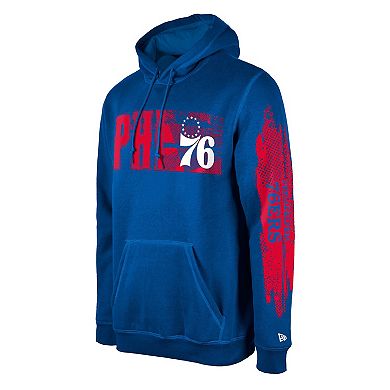 Men's New Era Philadelphia 76ers Royal Tip-Off Collection Pullover Hoodie