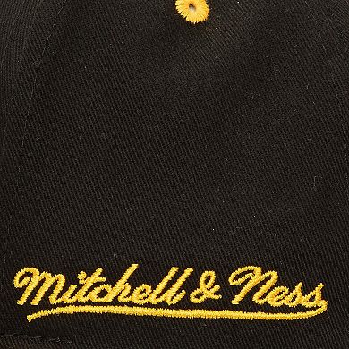 Men's Mitchell & Ness Black/Gold Los Angeles Lakers Backside Script 2-Tone Pro Crown Adjustable Hat