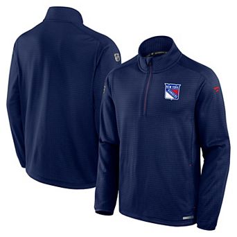 Men's Fanatics Navy New York Rangers Big & Tall Authentic Pro Quarter-Zip Top
