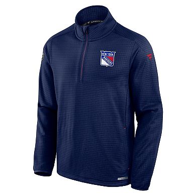 Men's Fanatics Navy New York Rangers Big & Tall Authentic Pro Quarter-Zip Top