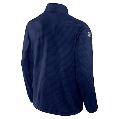 Men's Fanatics Navy New York Rangers Big & Tall Authentic Pro Quarter-Zip Top