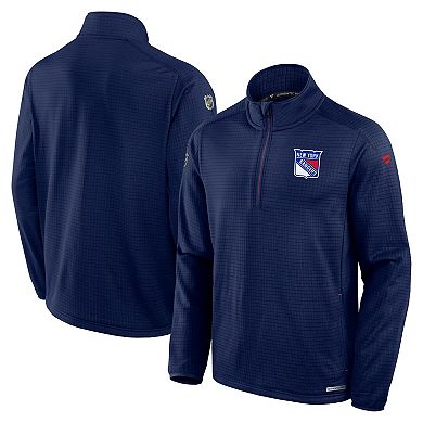Men's Fanatics Navy New York Rangers Big & Tall Authentic Pro Quarter-Zip Top