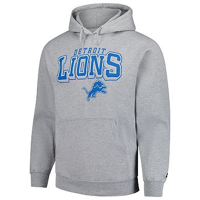 Men's Starter Heather Gray Detroit Lions Vintage Pullover Hoodie