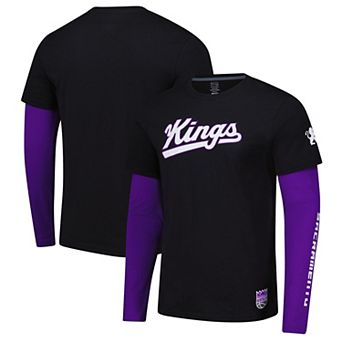 Unisex Stadium Essentials Black Sacramento Kings Spectator 2fer Long Sleeve T-Shirt