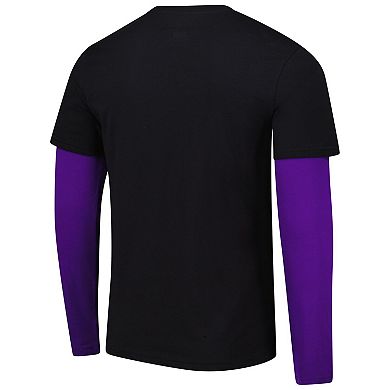 Unisex Stadium Essentials Black Sacramento Kings Spectator 2fer Long Sleeve T-Shirt