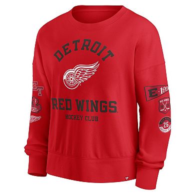 Women's Fanatics Red Detroit Red Wings Go Team Pullover Sweatshirt