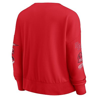 Women's Fanatics Red Detroit Red Wings Go Team Pullover Sweatshirt