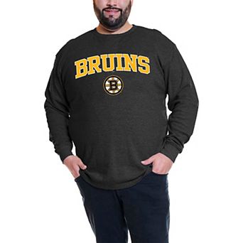 Men's Profile David Pastrnak Black Boston Bruins Big & Tall Name & Number Thermal Pullover Sweatshirt