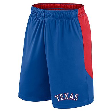 Men's Fanatics Royal/Red Texas Rangers Launch Polyester Shorts