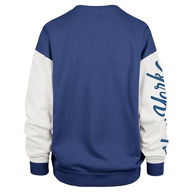 Women's '47 Blue New York Knicks Plus Size Oversized Rise Andie Pullover Sweatshirt