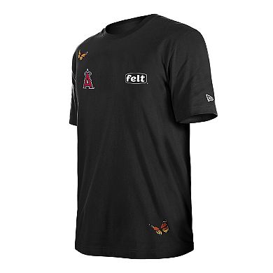 Men's New Era x Felt Black Los Angeles Angels T-Shirt