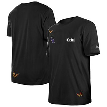 Men's New Era x Felt Black Colorado Rockies T-Shirt