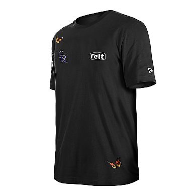 Men's��New Era x Felt Black Colorado Rockies T-Shirt