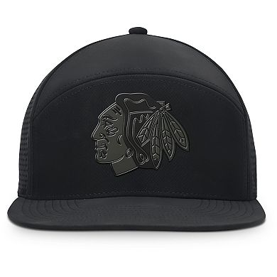 Men's Fanatics Black Chicago Blackhawks Front Office Adjustable Hat