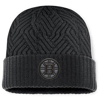 Men's Fanatics Black Boston Bruins Authentic Pro Road Cuffed Knit Hat