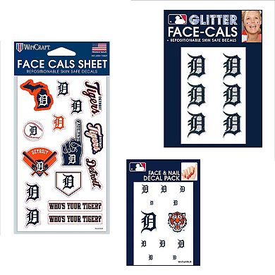 WinCraft Detroit Tigers 4" x 7" Waterless Tattoos Set