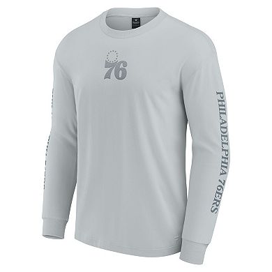 Men's Fanatics Gray Philadelphia 76ers Elements Strive Long Sleeve T-Shirt