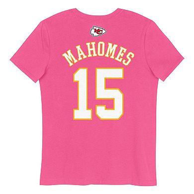 Girls Youth Patrick Mahomes Pink Kansas City Chiefs Player Name & Number T-Shirt