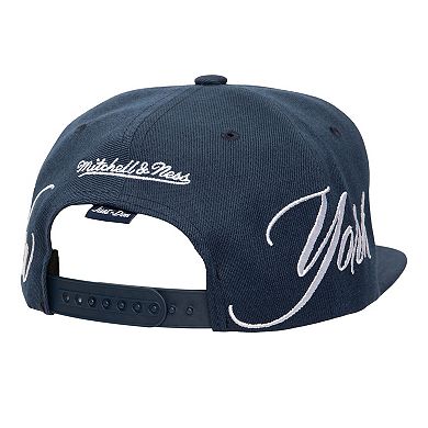 Men's Mitchell & Ness Navy New York Yankees Just Don x MLB Lux Script Snapback Hat
