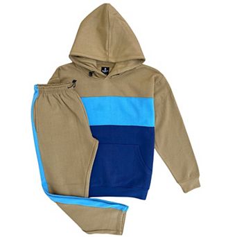 Men’s 2 pc Heavy Duty & matching Sweatpants Pullover Hoodie suit with stand