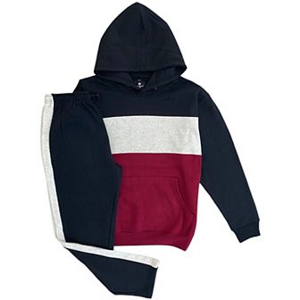 Men’s 2 pc Heavy Duty & matching Sweatpants Pullover Hoodie suit with stand